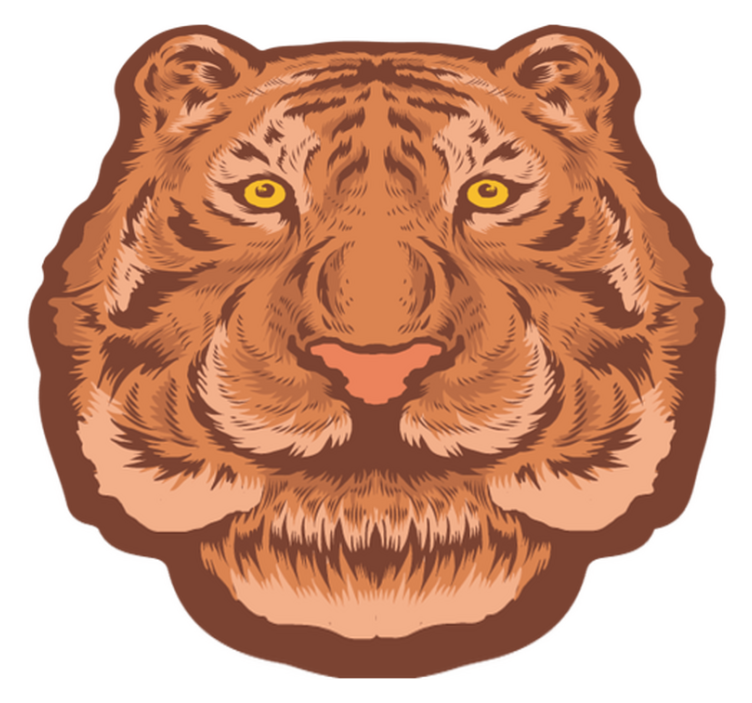 Tiger Face Representation animal vinyl rug - TenStickers