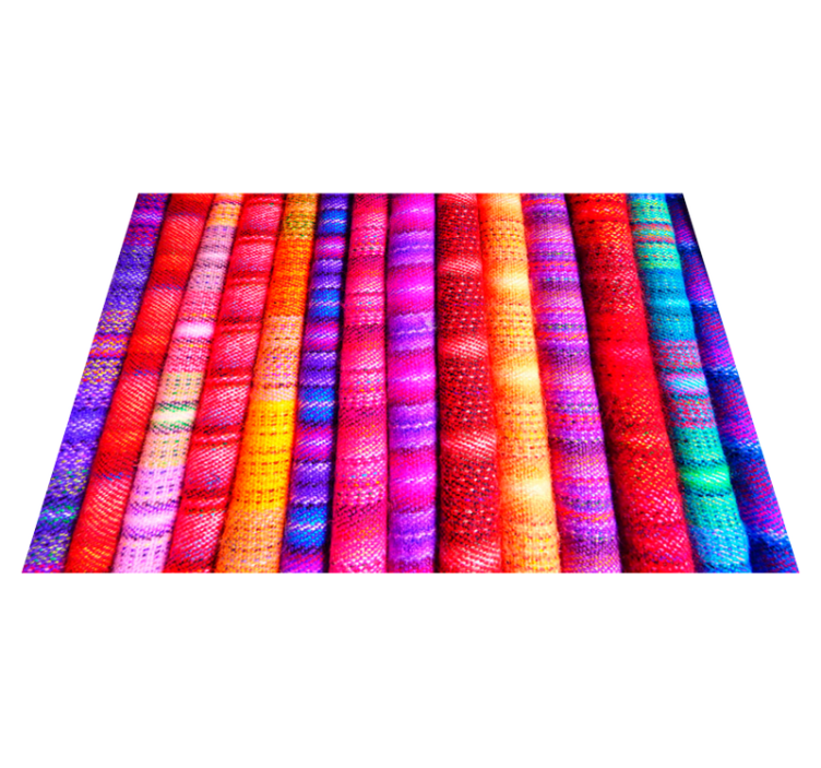 Colorful Mosaic Stripes textured vinyl rug - TenStickers