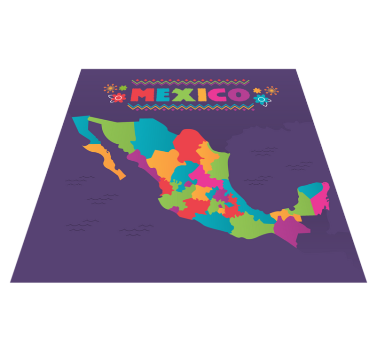 Map Mexico world map vinyl rug - TenStickers