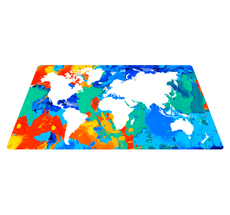 Watercolour tones  world map rug - TenStickers