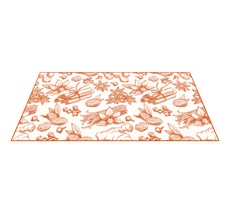 Floral Illustration Design flower vinyl rug - TenStickers