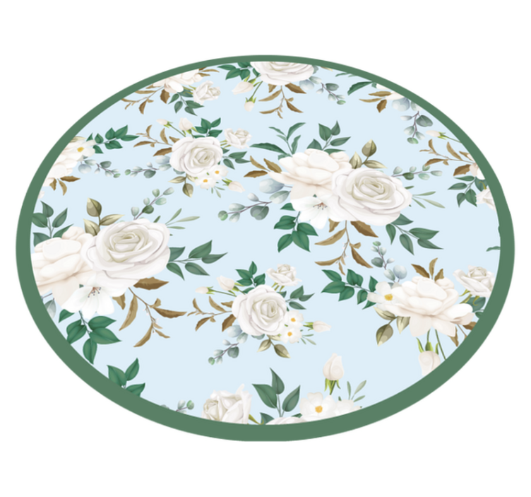 Floral Circular Composition flower vinyl rug - TenStickers