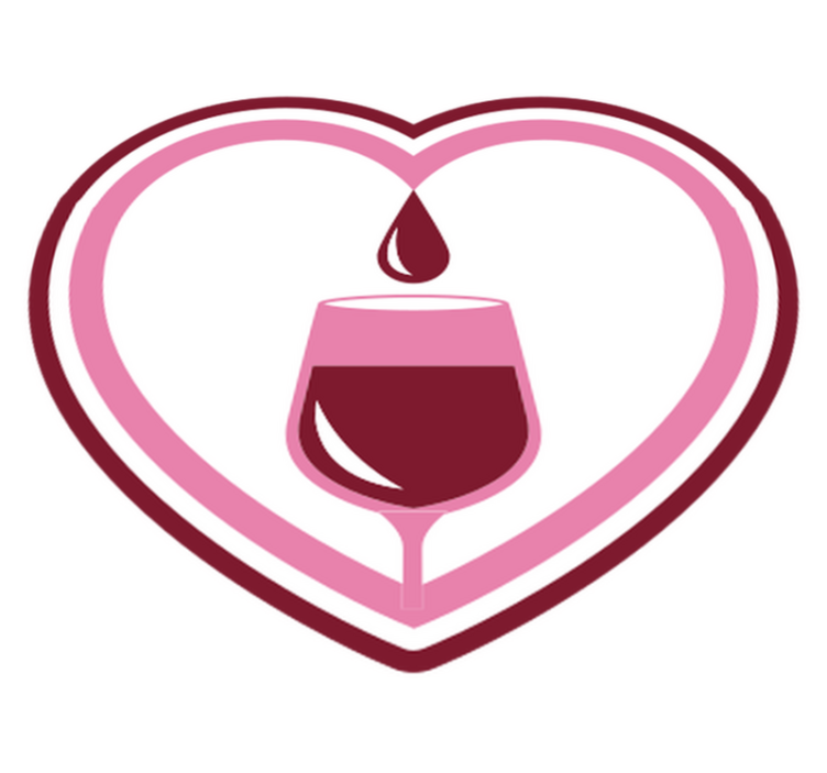Wine Heart kitchen vinyl rug - TenStickers