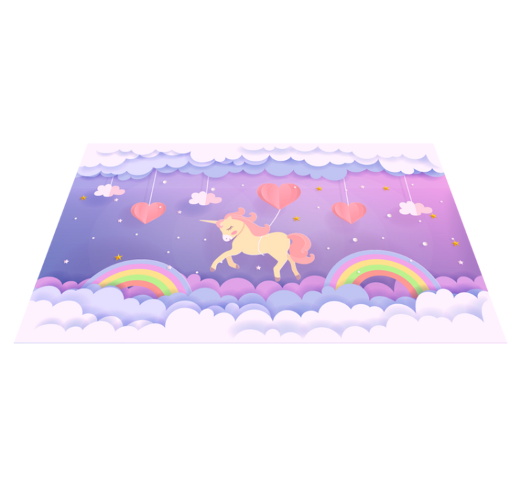 Unicorn Fantasy Scene nursery vinyl rug - TenStickers