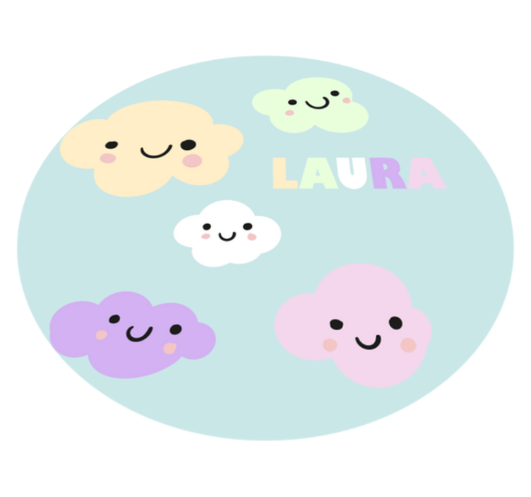 Customizable Clouds custom vinyl rug - TenStickers