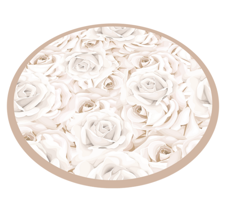Elegant Rose Pattern flower vinyl rug - TenStickers