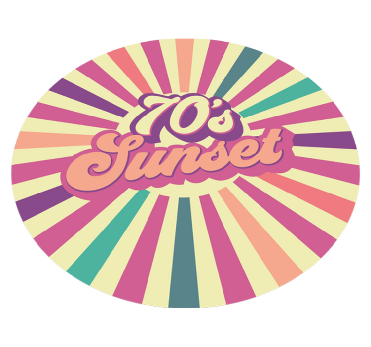 70s Sunset Vibes custom vinyl rug - TenStickers