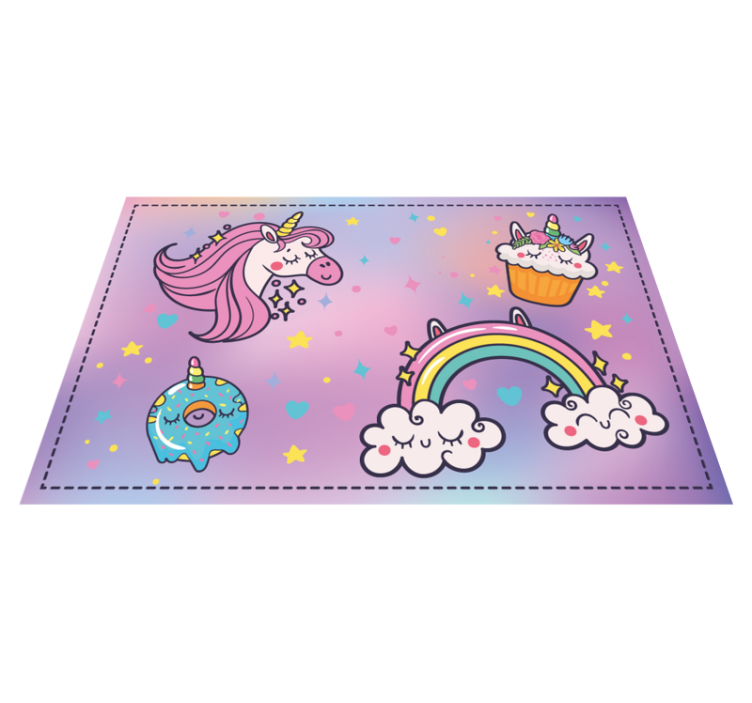 Unicorn Fantasy Theme vinyl rug - TenStickers