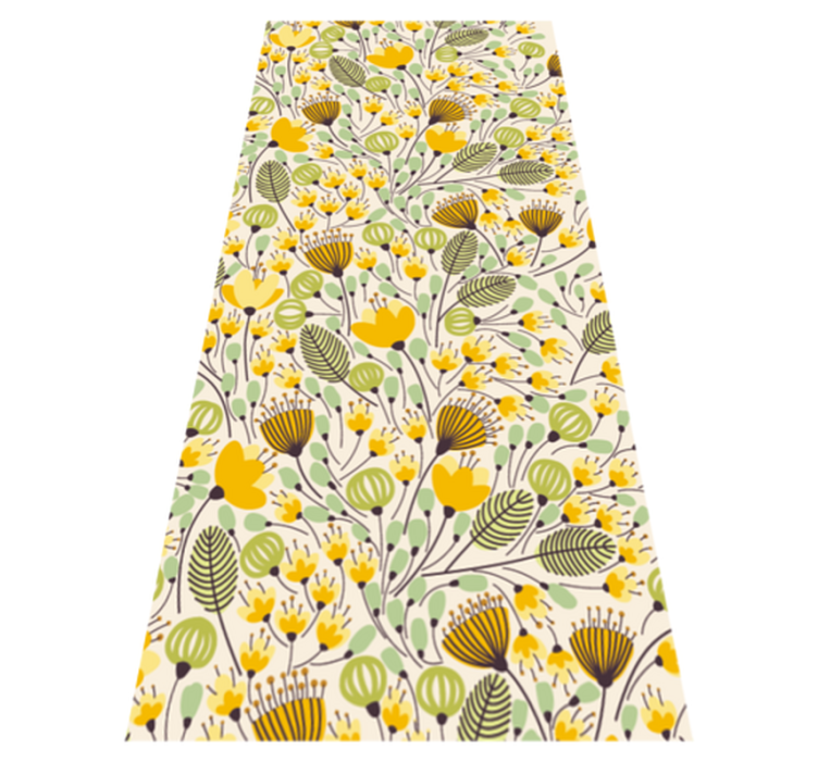 Floral Botanic Pattern flower vinyl rug - TenStickers