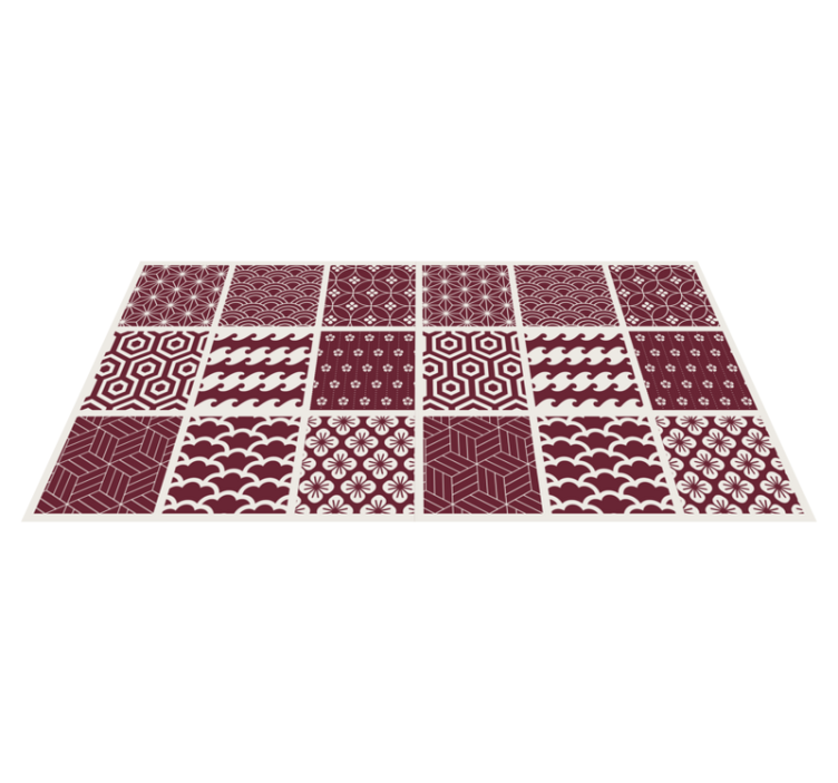 Patterned Tilework mosaic vinyl rug - TenStickers