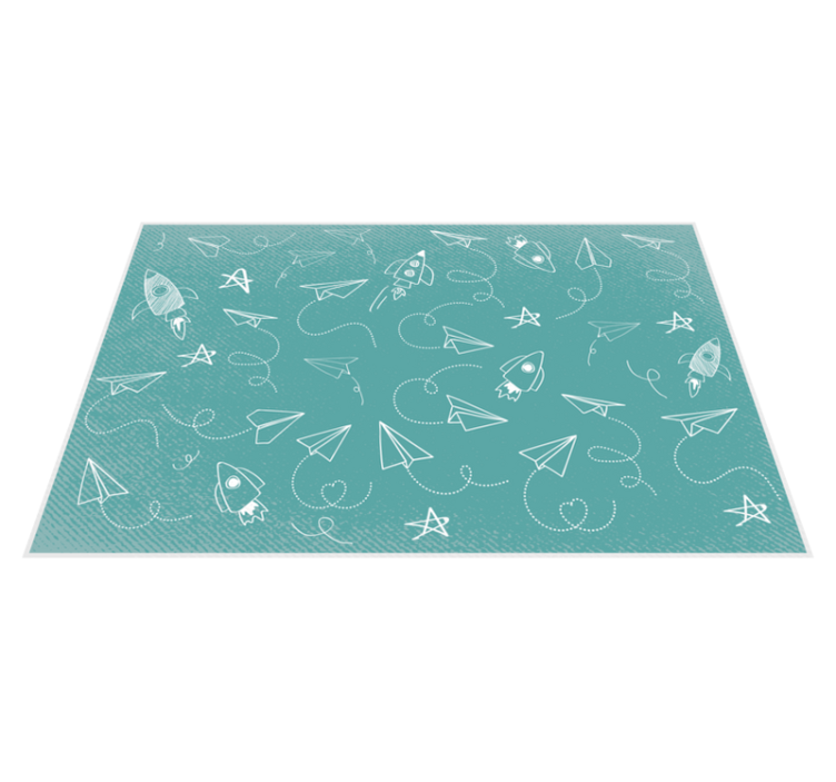Playful Space Journey gaming vinyl rug - TenStickers