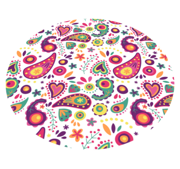Colorful Paisley Pattern flower vinyl rug - TenStickers