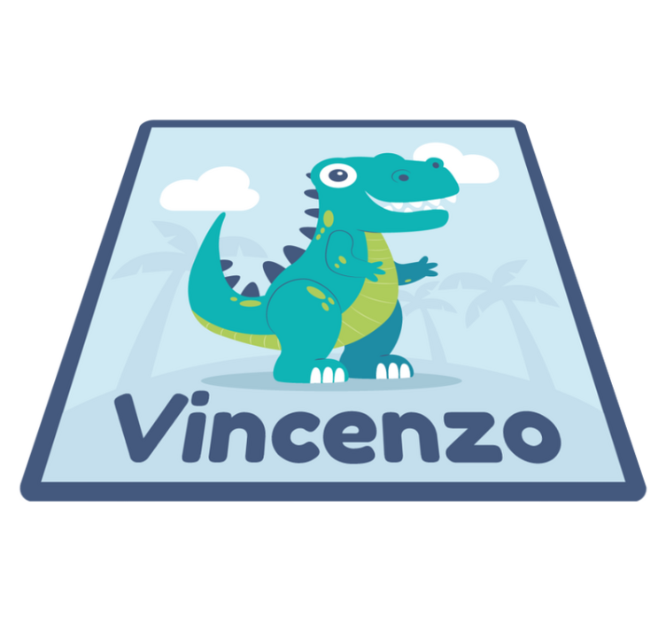 Personalized Dinosaur Illustration nursery vinyl rug - TenStickers