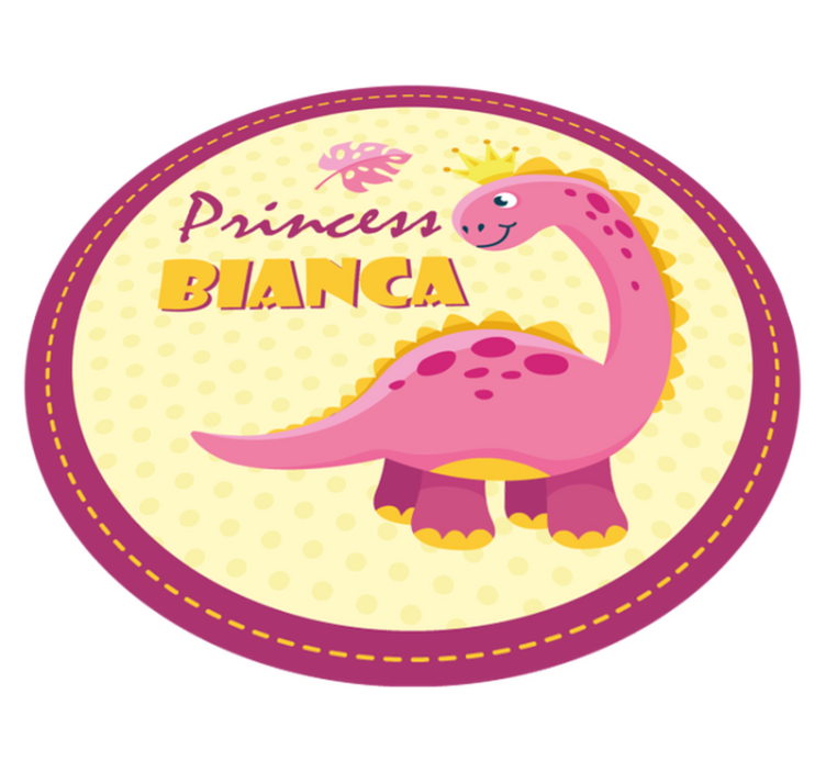 Personalized princess dinosaur vinyl rug - TenStickers