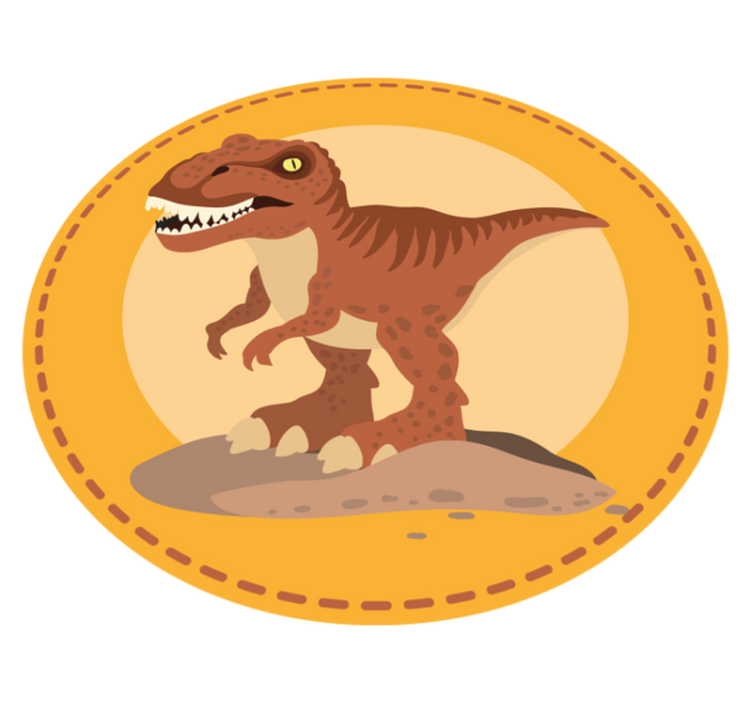 orange dinosaur background animal rug - TenStickers