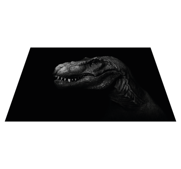 realistic and elegant dinosaur on black rug - TenStickers