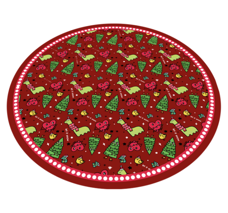 Festive Circular Design christmas vinyl rug - TenStickers
