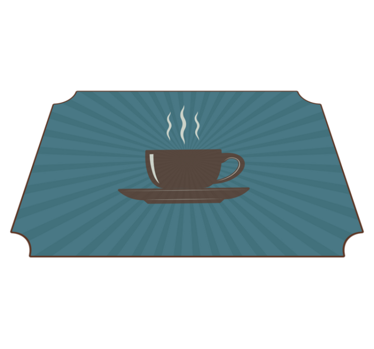 Steaming Coffee custom vinyl rug - TenStickers