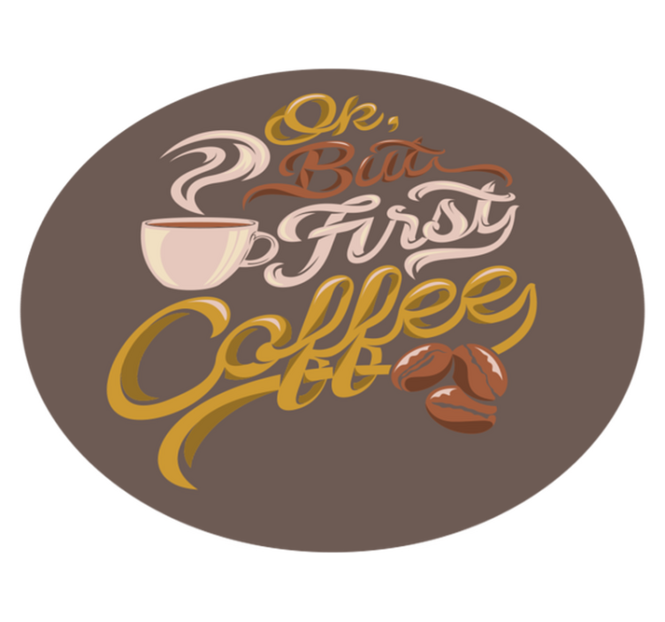 Coffee-Themed Typography custom vinyl rug - TenStickers