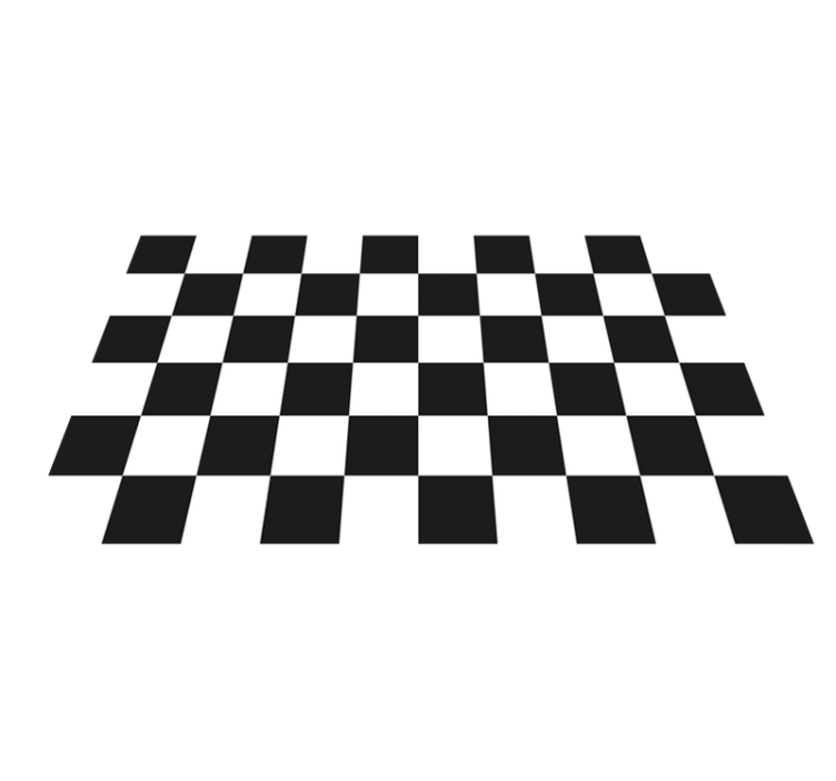 Checkerboard black and white kitchen vinyl rug - TenStickers