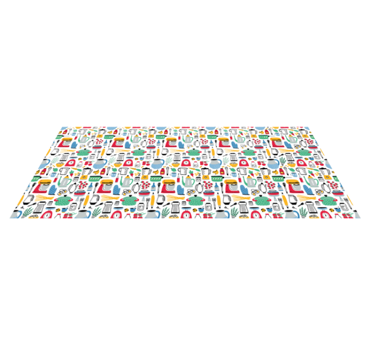 Multi-colour Kitchen Pattern vinyl rug - TenStickers