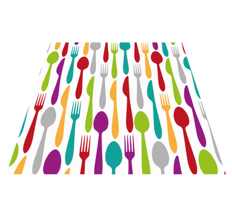 Colorful Cutlery Pattern kitchen vinyl rug - TenStickers