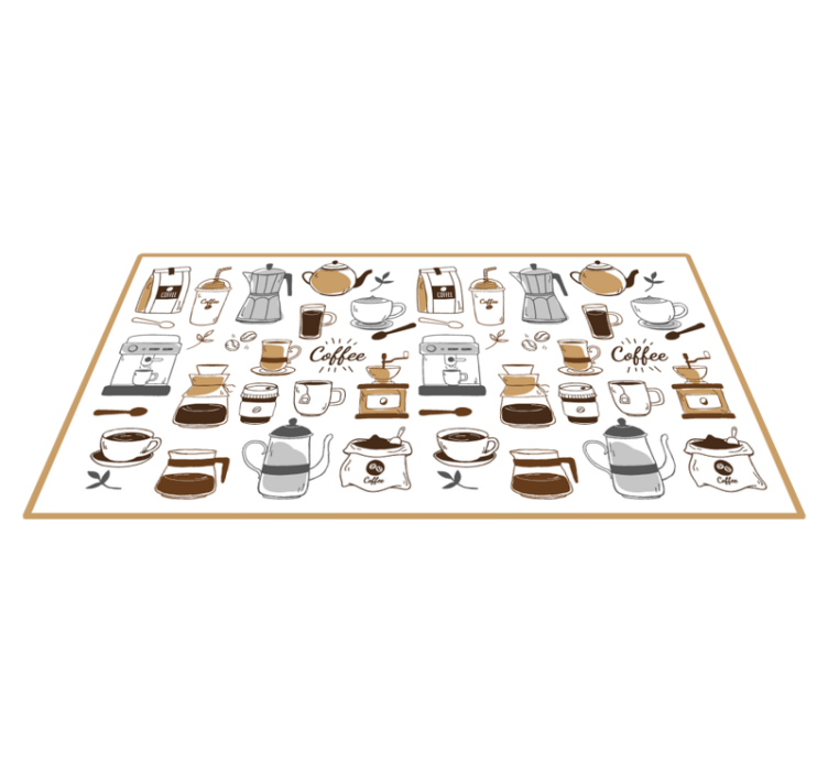 Coffee Essentials kitchen vinyl rug - TenStickers