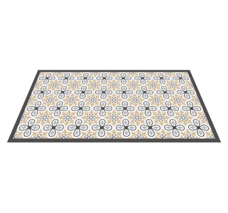 Antique Floral tile vinyl rug - TenStickers