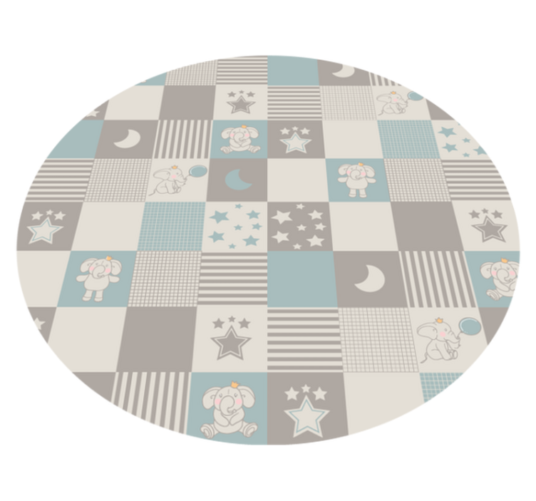 Playful Nursery Rounds vinyl rug - TenStickers