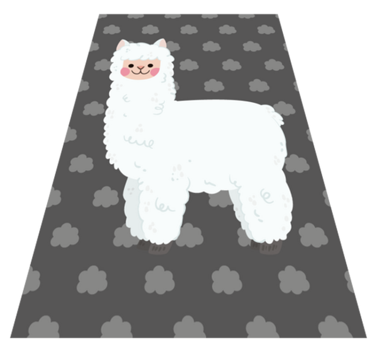 Gray nordic llama kids vinyl rug - TenStickers