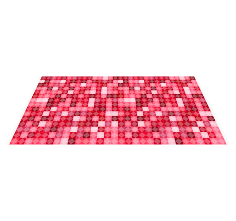 Red Geometric Pattern geometric vinyl rug - TenStickers