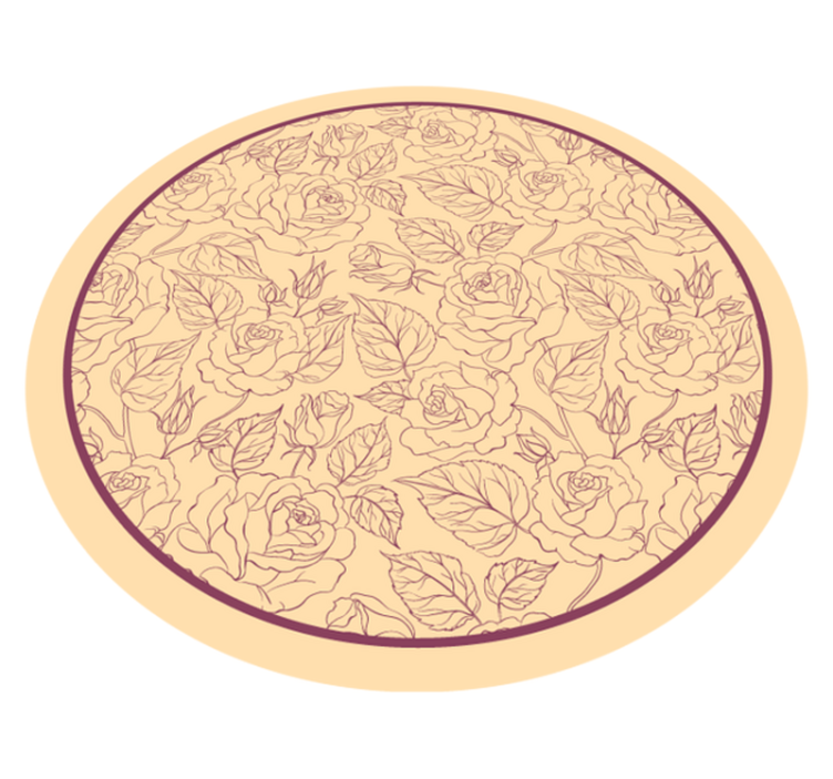 Rose Pattern Round flower vinyl rug - TenStickers