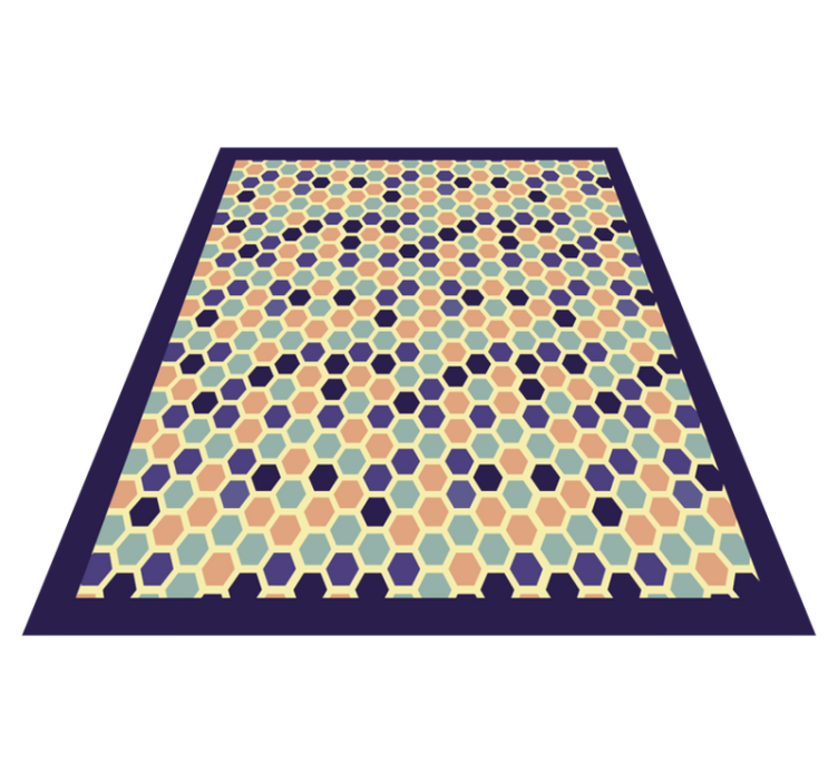 Hexagonal Mosaic geometric vinyl rug - TenStickers