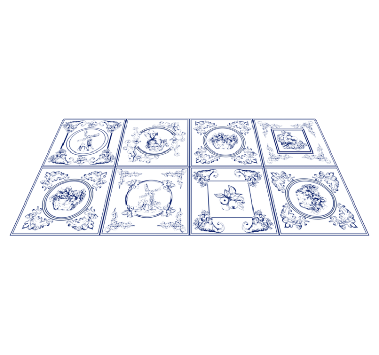 Vintage blue tiles tile carpet - TenStickers