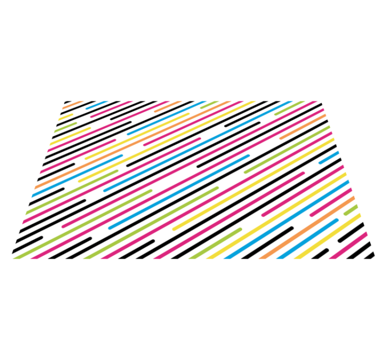 Colorful Diagonal Stripes stripes vinyl rug - TenStickers