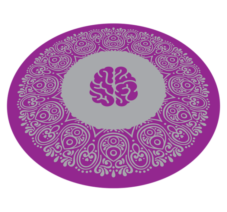 Mandala Brain Design mandala vinyl rug - TenStickers