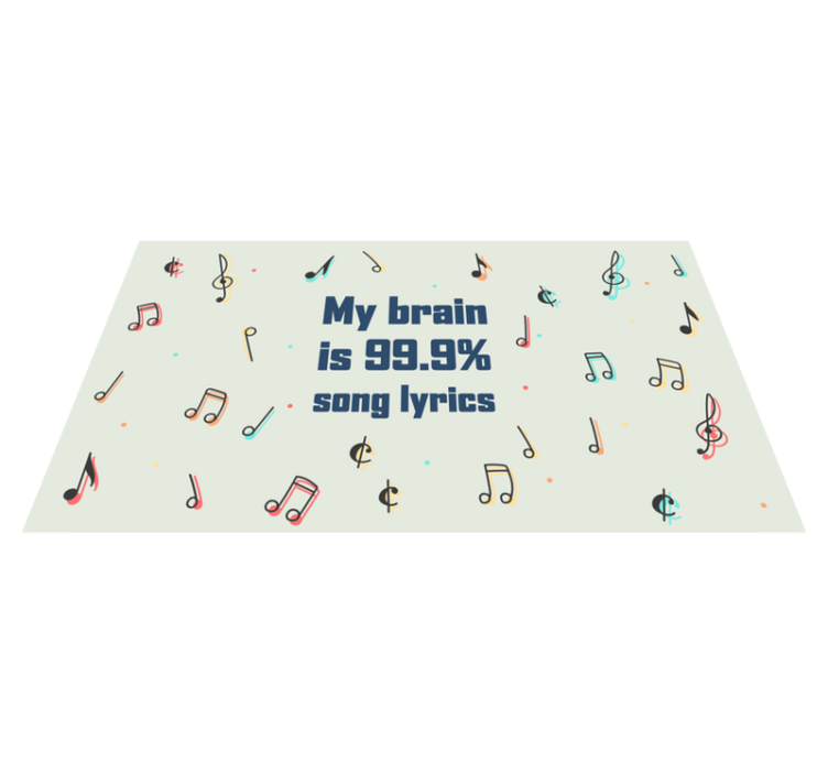 Brain is 99.9% lyrics custom rug - TenStickers