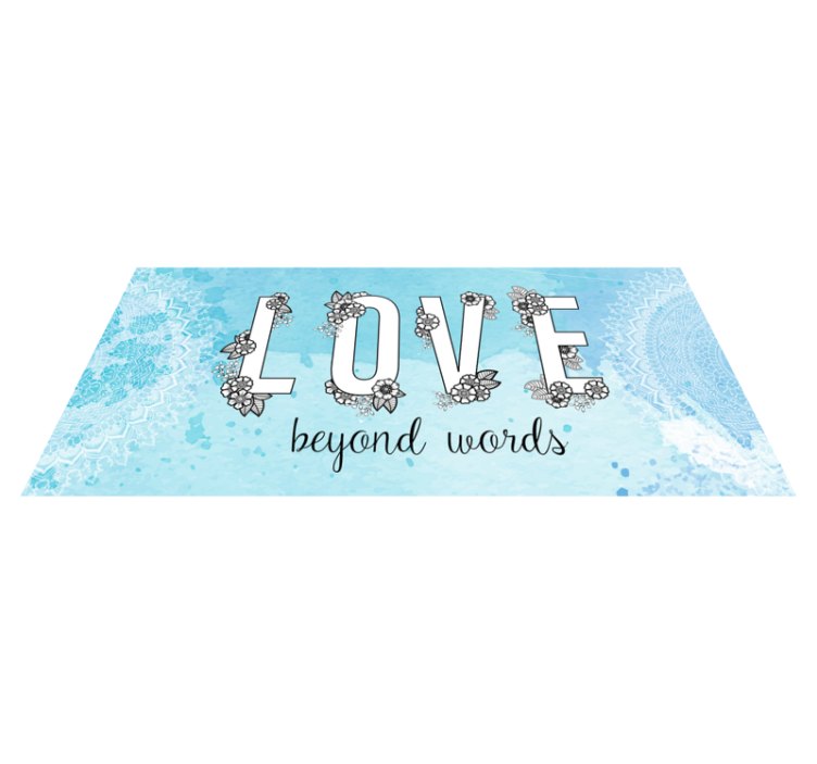 Love beyond words mandala vinyl rug - TenStickers