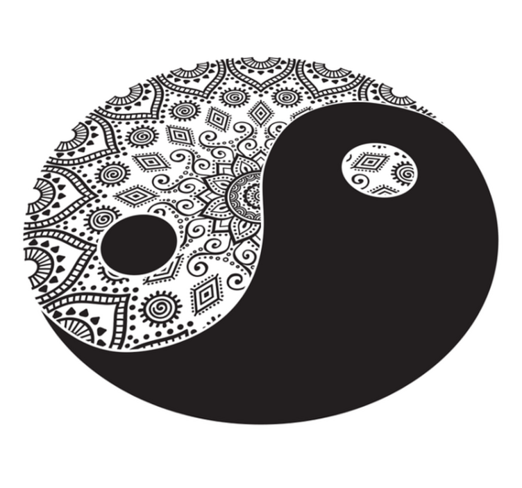 Mandala Yin Yang mandala vinyl rug - TenStickers