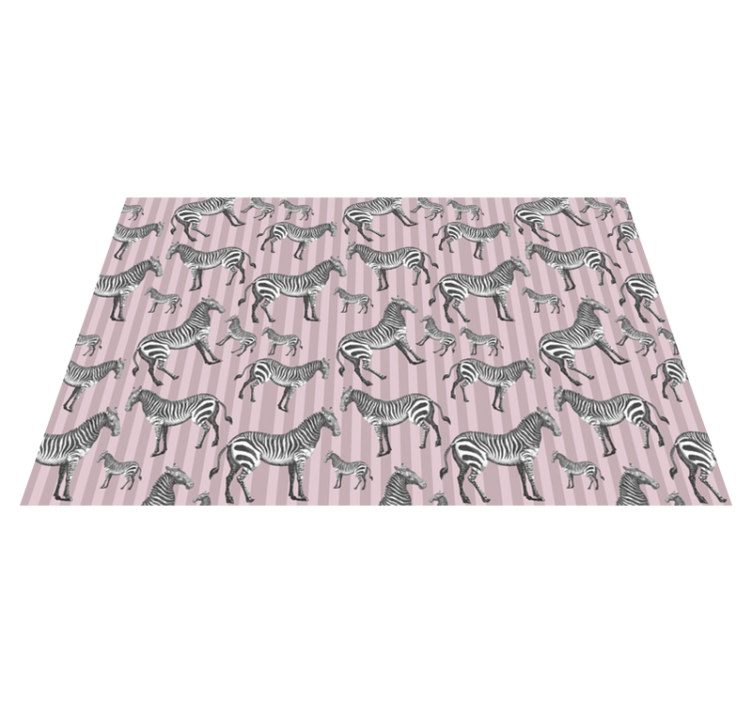 Striped Zebras animal print vinyl rug - TenStickers