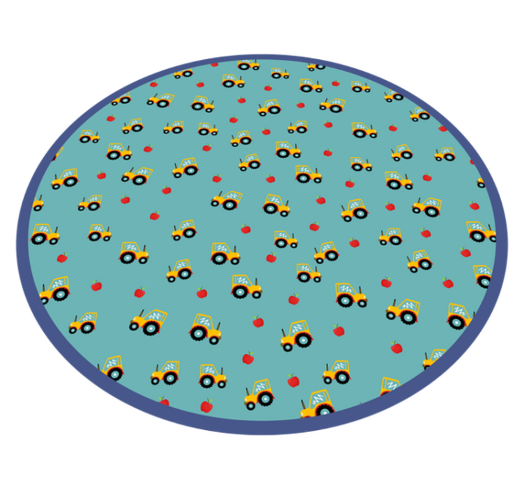 Tractor and apples. kids vinyl rug - TenStickers