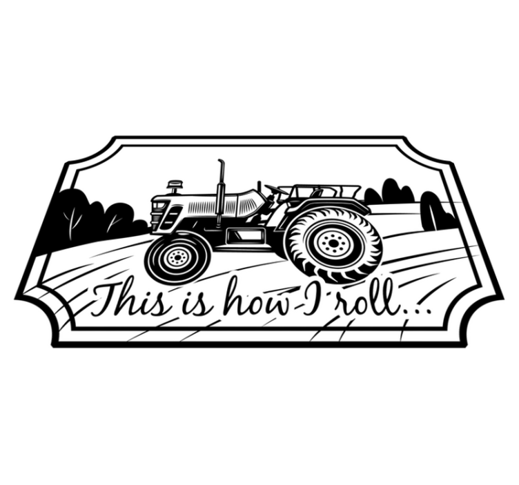 This is how I roll tractor custom vinyl rug - TenStickers