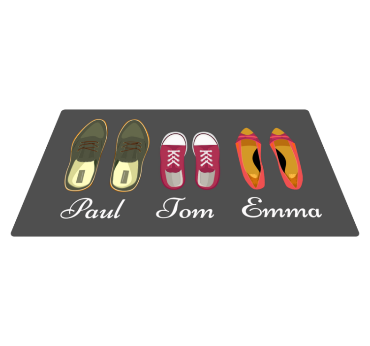 Family's members names with shoes custom mat - TenStickers