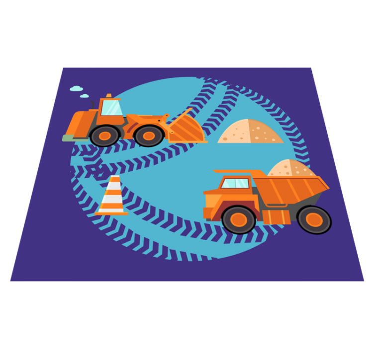 Construction Playzone kids vinyl rug - TenStickers