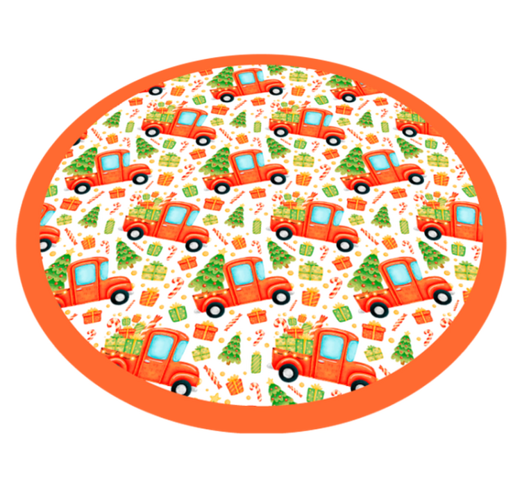 Christmas tree truck vinyl rug - TenStickers