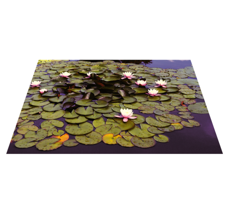 Lily Pond Beauty flower vinyl rug - TenStickers