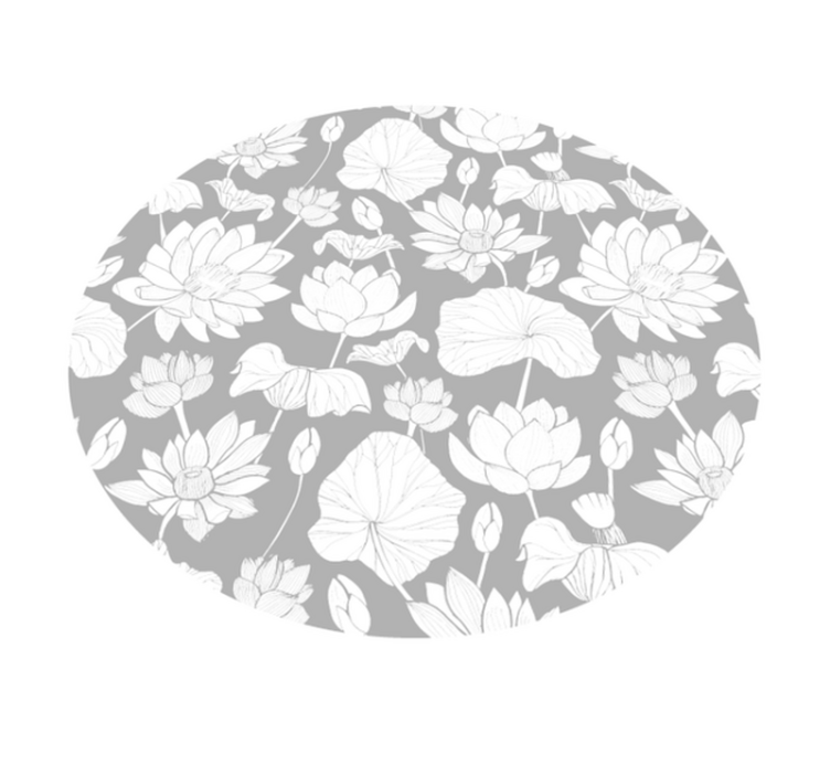 Floral Monochrome flower vinyl rug - TenStickers