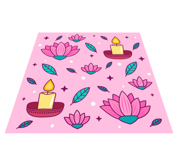 Lotus Blossom Ambience flower vinyl rug - TenStickers
