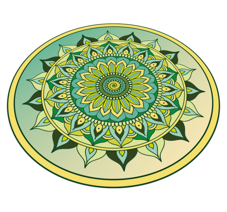 Mandala vinyl rug in lively mandala design - TenStickers