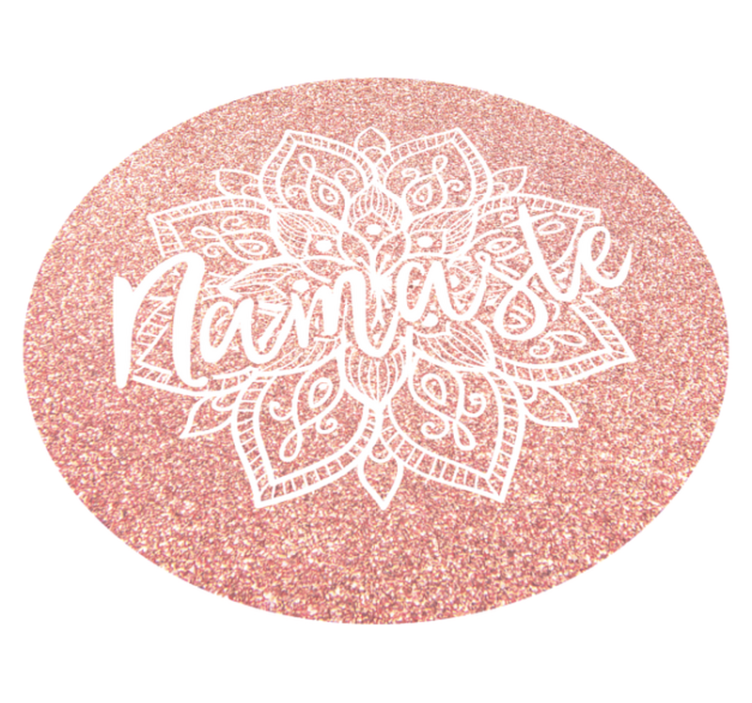 Pink namaste mandala vinyl rug - TenStickers